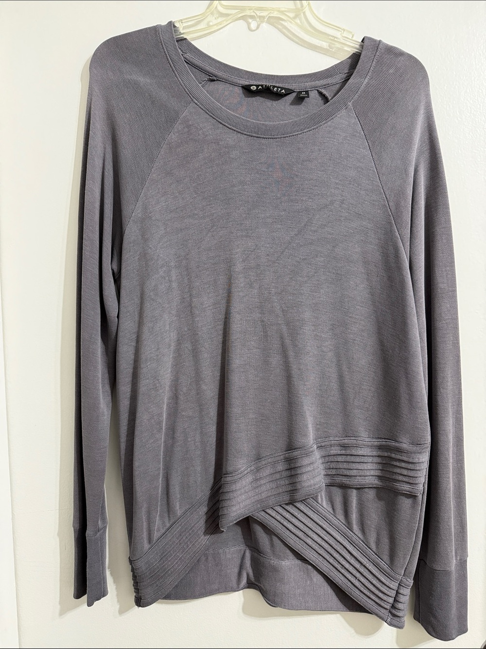 Athleta Slate Gray Long-Sleeve Knit Pullover